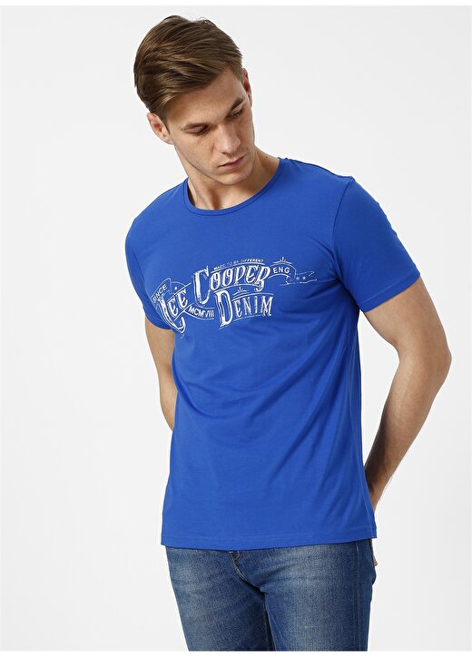 Lee Cooper Yazılı Koyu Mavi T-Shirt 3