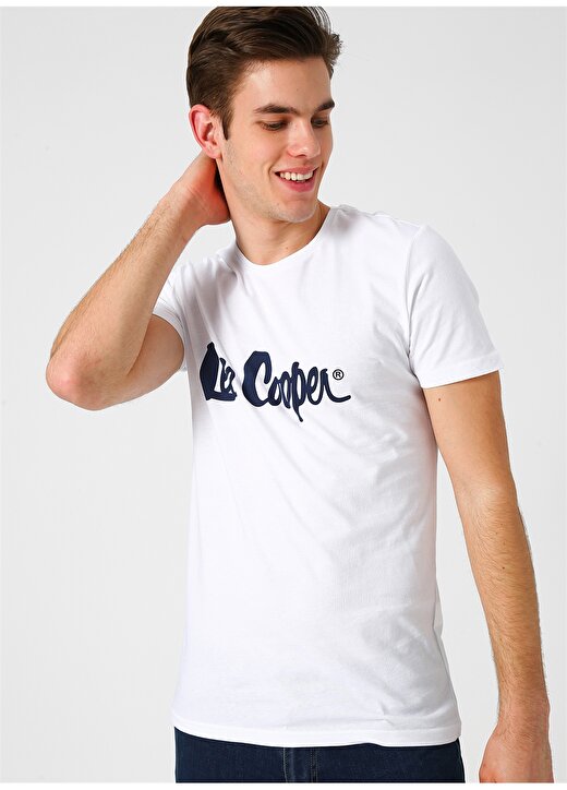 Lee Cooper Yazılı Beyaz T-Shirt 1
