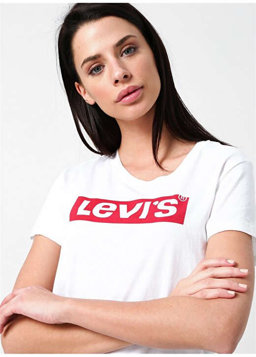 Levis The Perfect Tee New Red Box Tab White T-Shirt 3
