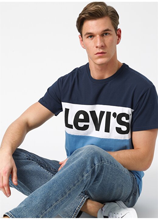 Levis Ss Colorblock Tee Colorbock Dressblues T-Shirt 2