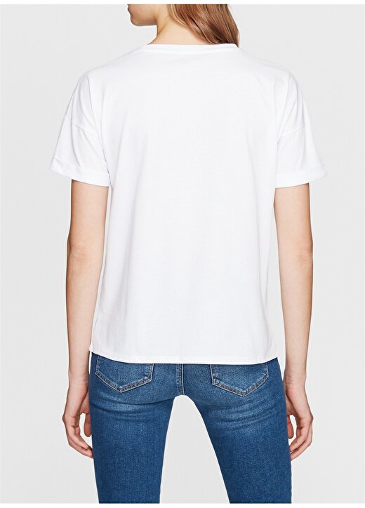 Mavi Mavi Baskılı Penye Beyaz T-Shirt 4