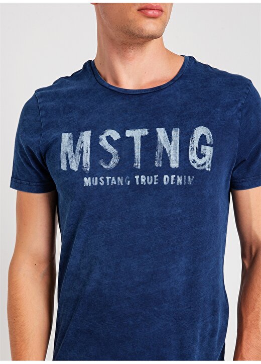 Mustang Baskılı Lacivert T-Shirt 1