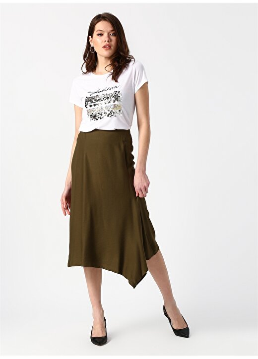 Koton Payet Detaylı Ekru Kadın T-Shirt 3