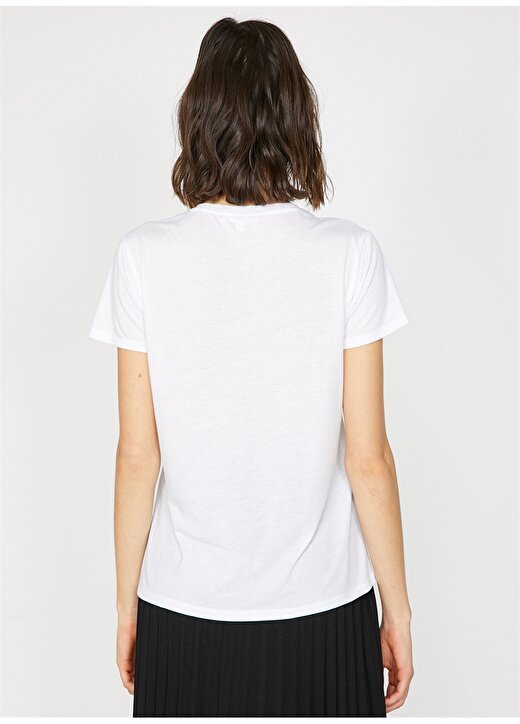 Koton Pul İşlemeli Beyaz T-Shirt 4