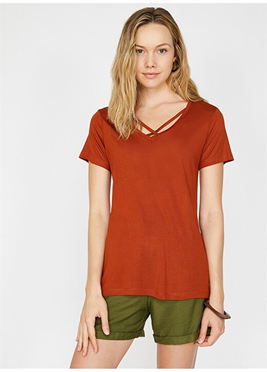 Koton Kırmızı Kadın T-Shirt 2