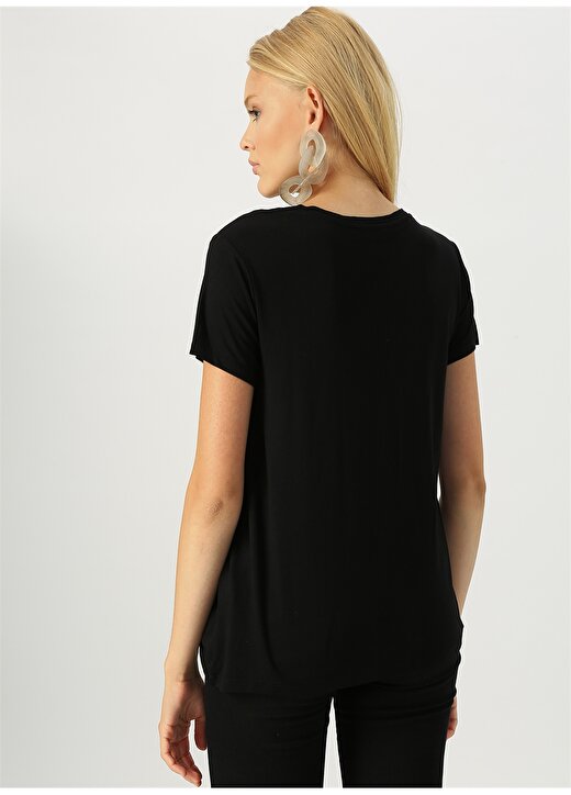 Koton Düz Siyah T-Shirt 4