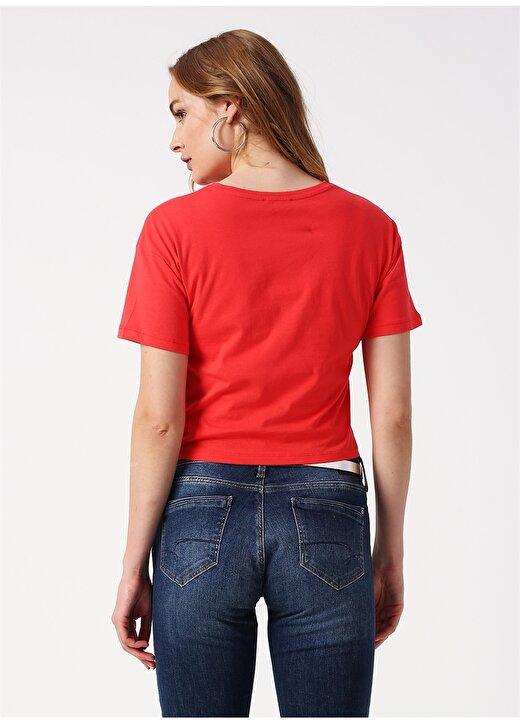Koton Büzgülü Kırmızı T-Shirt 4