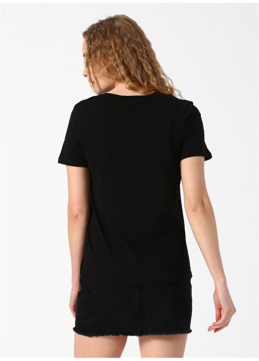 Koton Baskılı Siyah T-Shirt 4