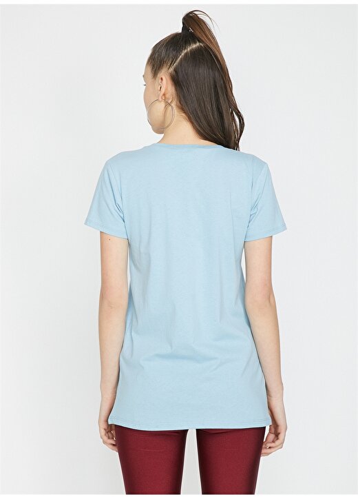 Koton Mavi Kadın T-Shirt 9YAL18050IK 4