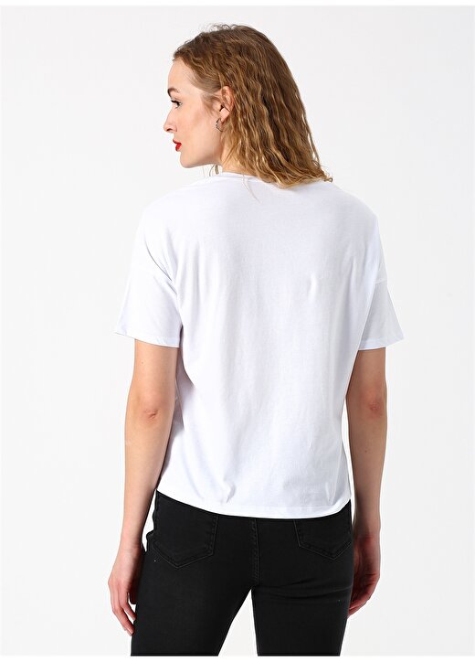 Koton Baskılı Beyaz T-Shirt 4