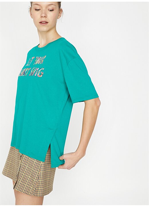 Koton O Yaka Yeşil T-Shirt 3