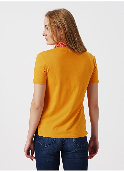 Koton Bisiklet Yaka Sarı Kadın T-Shirt 4