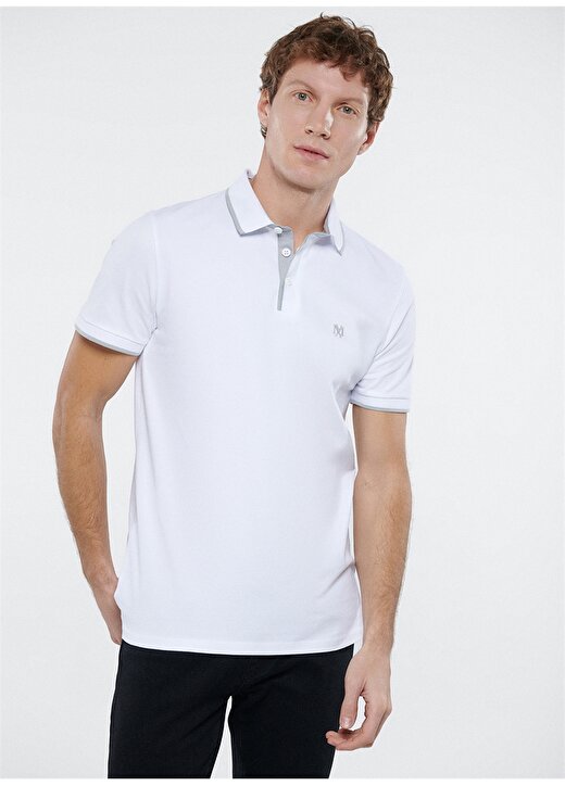 Mavi Polo Yaka Düz Beyaz Erkek T-Shirt 062373-27879 POLO TİŞÖRT Beyaz 2