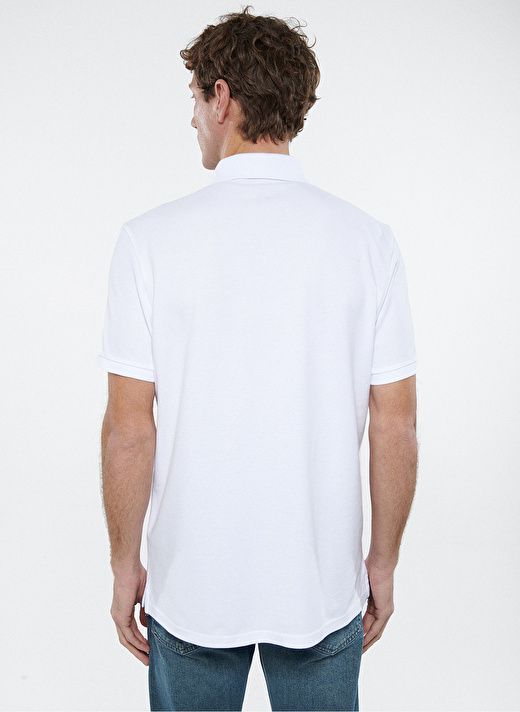 Mavi Düz Beyaz Erkek Polo T-Shirt 063247-27879 POLO TİŞÖRT beyaz 4