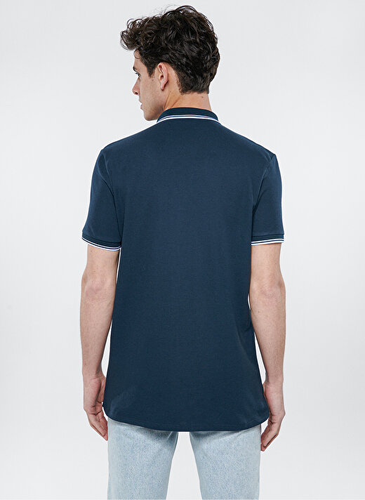  Mavi Polo Yaka Kısa Kollu Dar Kesim Lacivert Erkek T-Shirt 3