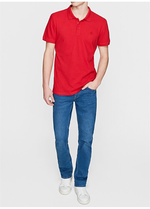 Mavi Kırmızı Erkek Polo T-Shirt 2