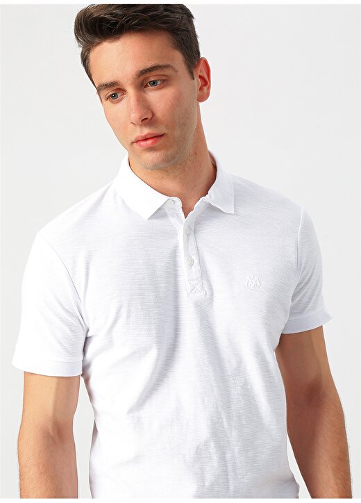 Mavi Beyaz Fitted Polo T-Shirt 1