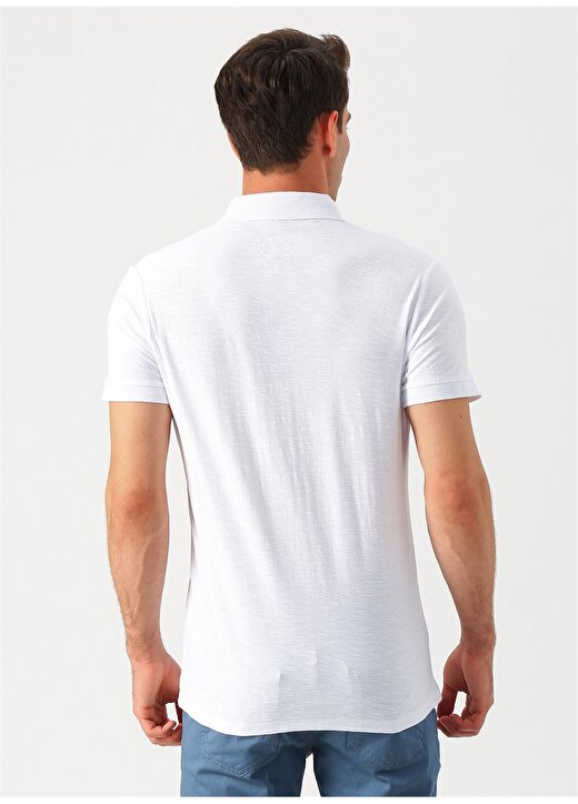 Mavi Beyaz Fitted Polo T-Shirt 4