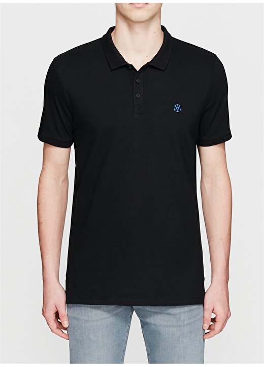 Mavi Normal Düz Siyah Erkek Polo T-Shirt 3