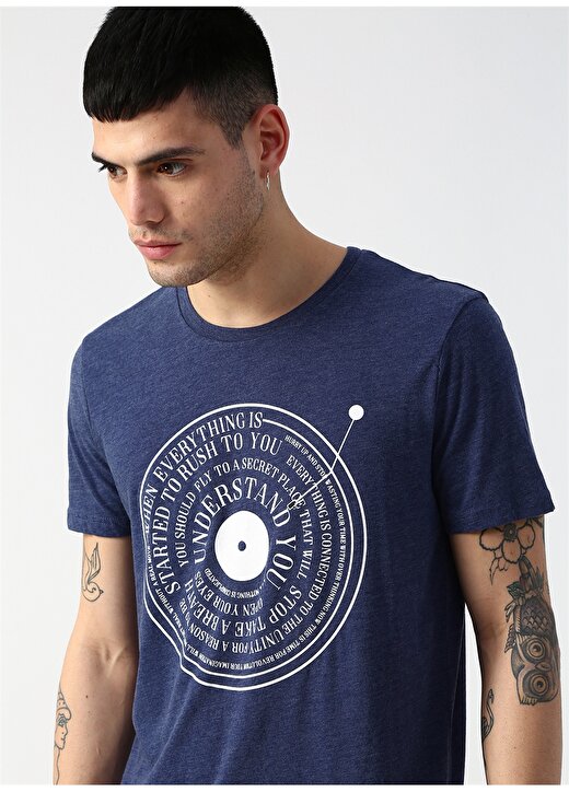 Mavi Baskılı T-Shirt 1