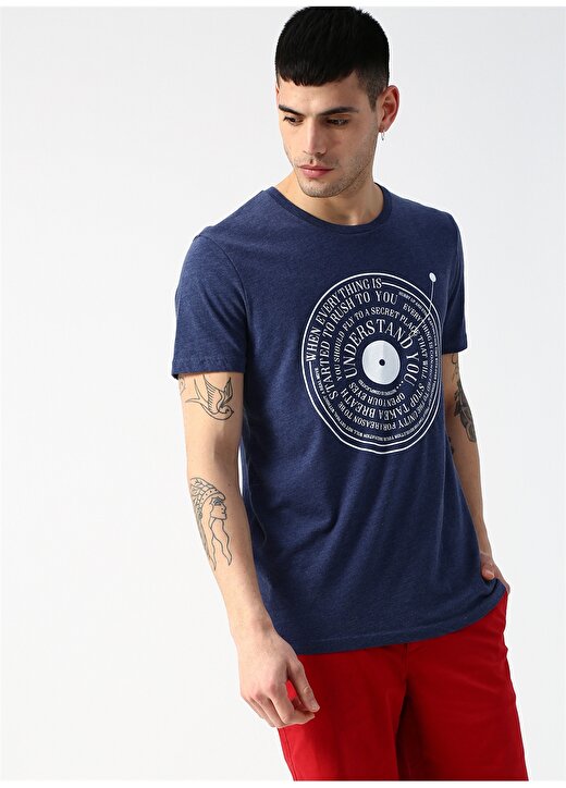 Mavi Baskılı T-Shirt 3