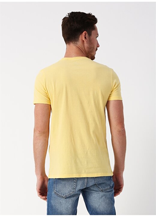 Mavi Baskılı Kısa Kollu Sarı T-Shirt 4