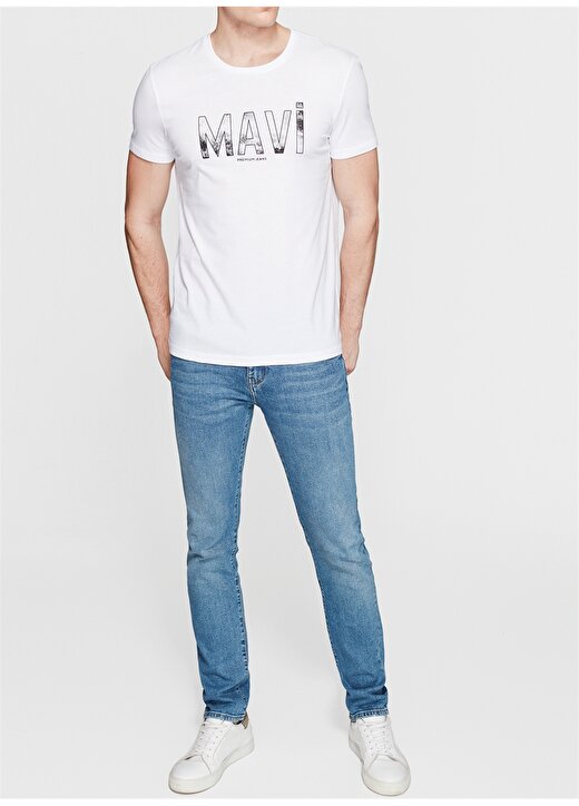 Mavi Beyaz Erkek T-Shirt 2