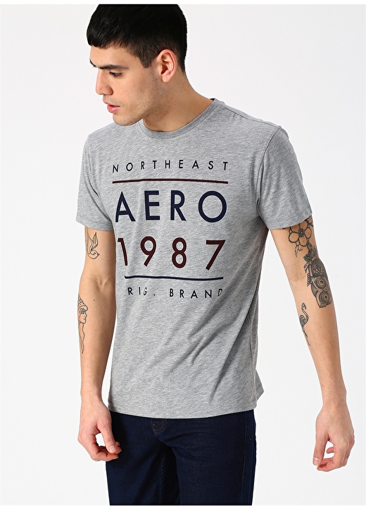 Aeropostale Gri Melanj T-Shirt 1