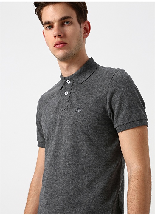 Aeropostale Antrasit Melanj Polo T-Shirt 3