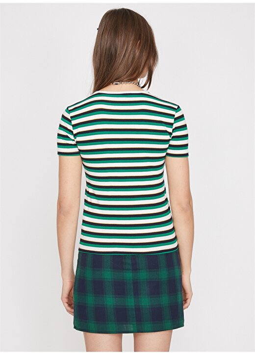 Koton Yeşil Çizgili T-Shirt 4