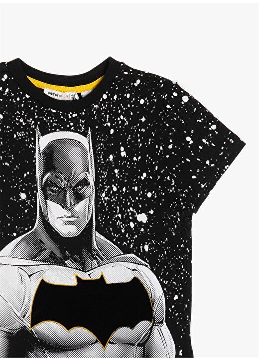 Koton Batman Baskılı Siyah T-Shirt 3