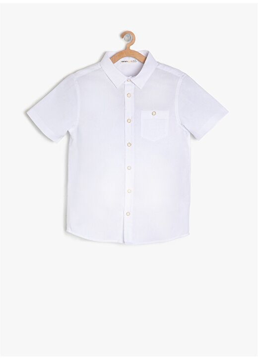 Koton Kısa Kollu Düğmeli Beyaz Çocuk Gömlek 1