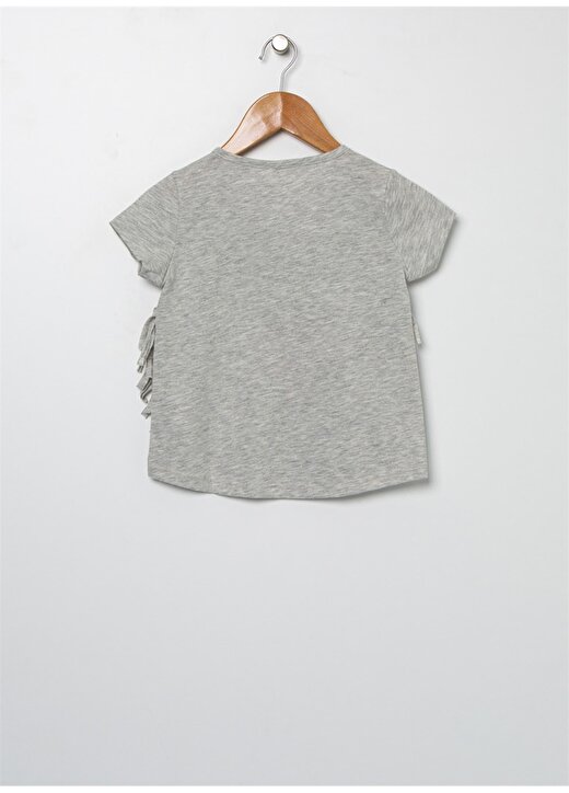 Koton Kız Çocuk Baskılı Gri T-Shirt 3