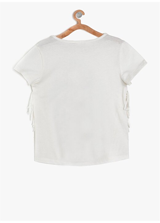 Koton Kız Çocuk Baskılı Beyaz T-Shirt 2