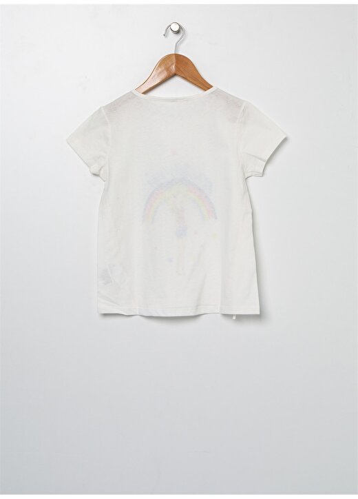 Koton Kız Çocuk Baskılı Beyaz T-Shirt 3