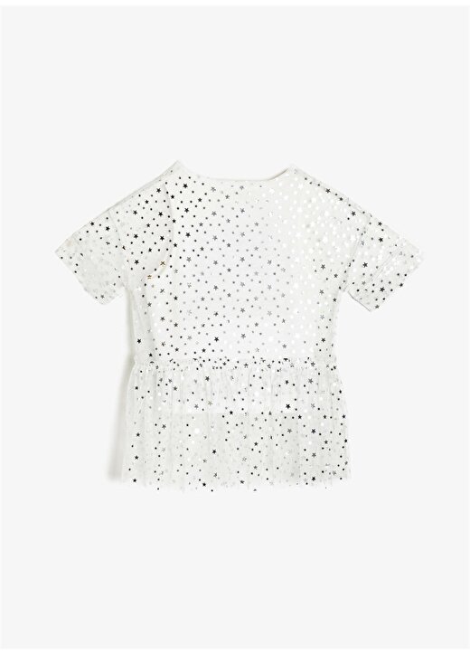 Koton Pul İşlemeli Yazılı Beyaz T-Shirt 2