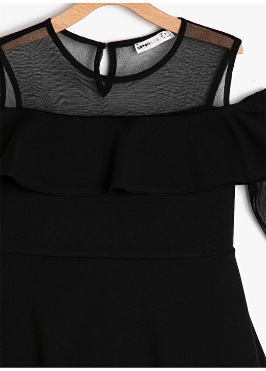 Koton Omuz Detaylı Siyah Elbise 3