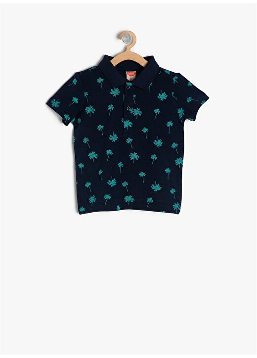 Koton Palmiye Desenli Lacivert Çocuk T-Shirt 1