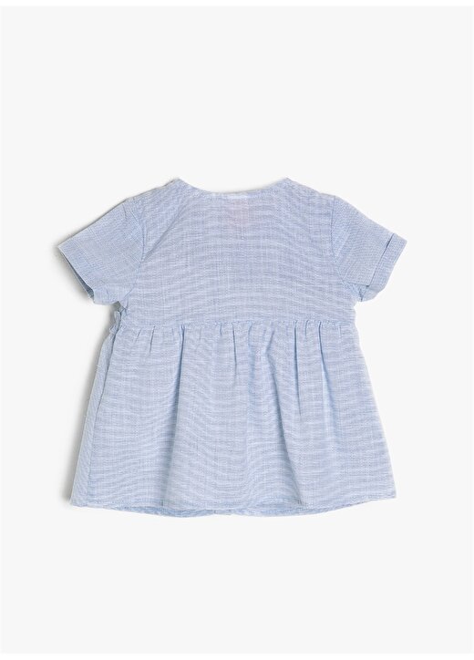 Koton Düğmeli Mavi Çocuk Elbise 2
