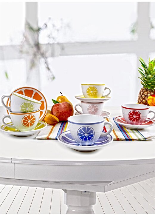 Keramika Çok Renkli Çay Seti 1