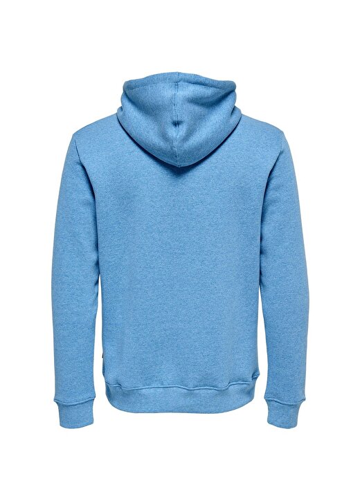 Only & Sons Kapüşonlu Mavi Sweatshirt 4