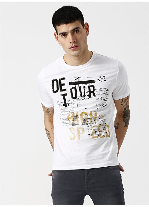 Only & Sons Baskılı Beyaz T-Shirt 3