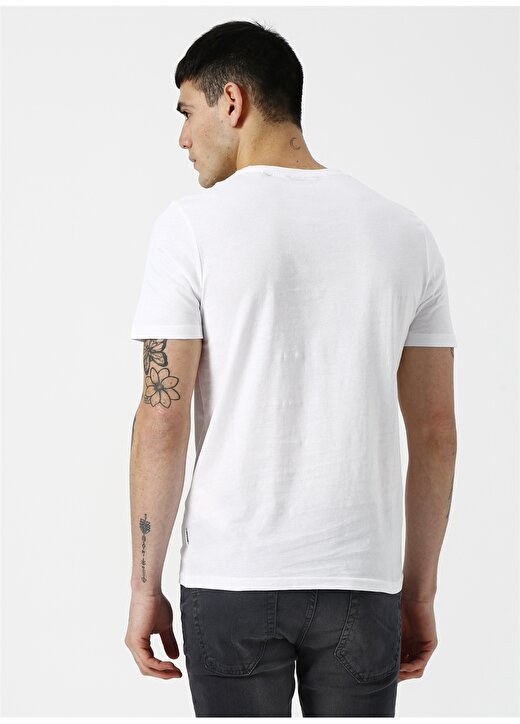 Only & Sons Baskılı Beyaz T-Shirt 4
