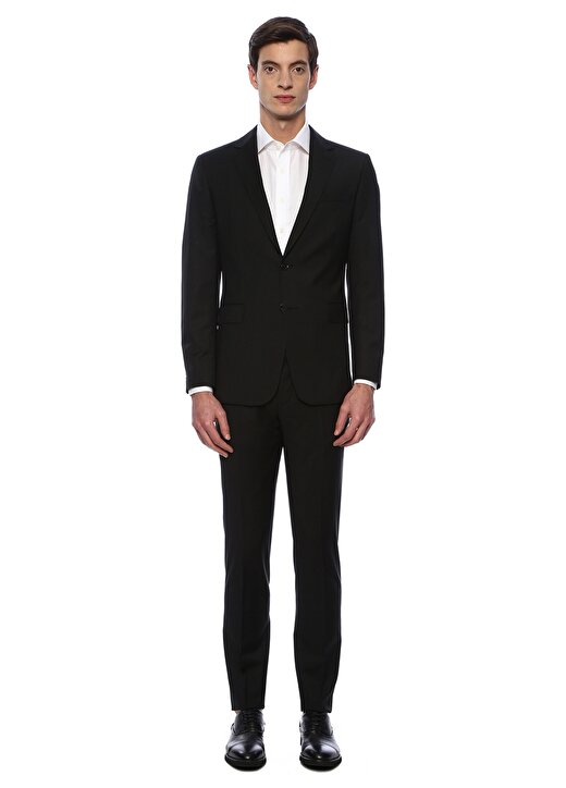 Network Basic Fit Ceket Yaka Siyah Erkek Takım Elbise 1