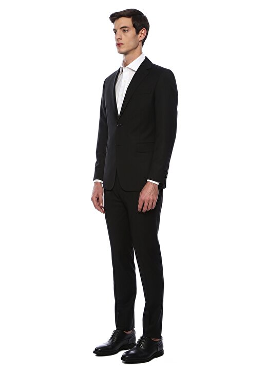 Network Basic Fit Ceket Yaka Siyah Erkek Takım Elbise 2