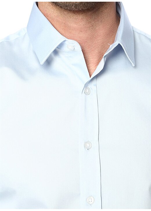 Network Gömlek Yaka Uzum Kollu Slim Fit Pamuk Lyosel Açık Mavi Erkek Takım Elbise 4