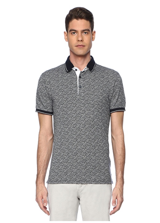 George Hogg Polo Yaka Desenli Lacivert T-Shirt 1