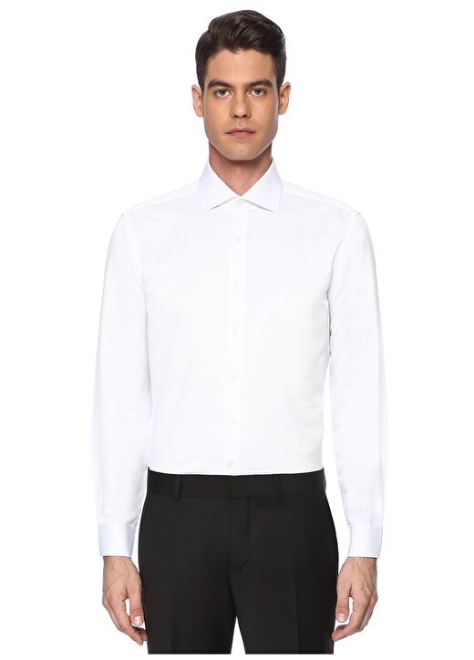 George Hogg Gömlek Yaka Slim Fit Beyaz Erkek Gömlek 1