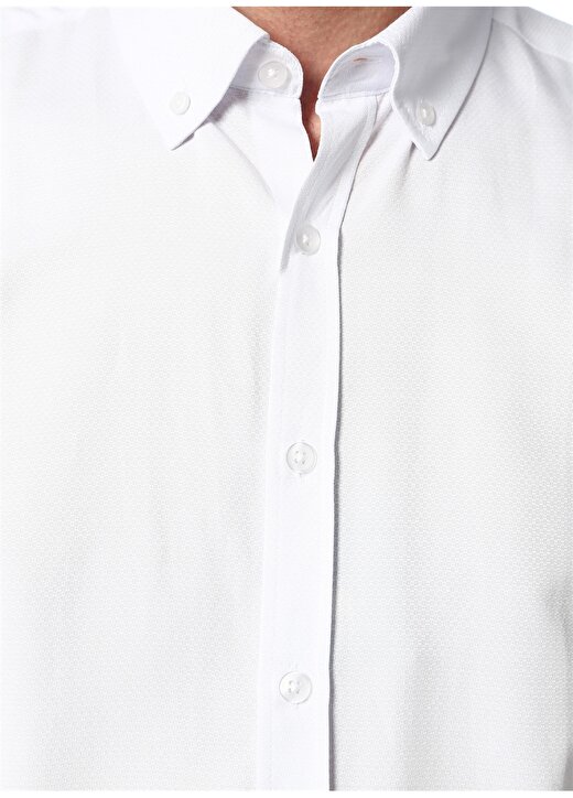 George Hogg Gömlek Yaka Slim Fit Beyaz Erkek Gömlek 4
