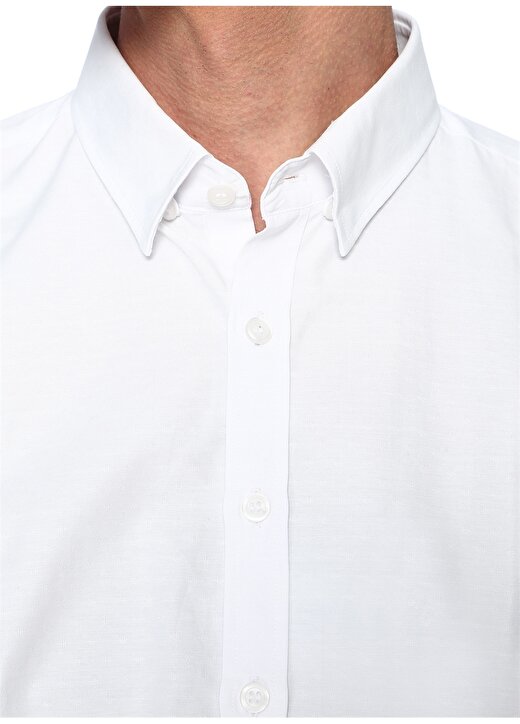 George Hogg Düğmeli Yaka Uzun Kollu Beyaz Erkek Gömlek 4
